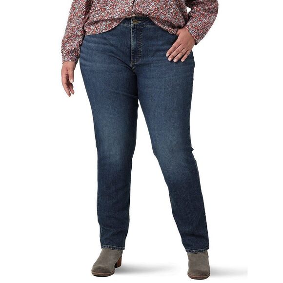 Riders by Lee Indigo Women's Plus Size Midrise Straight Leg Jean 20 Plus Iron B - Picture 1 of 7